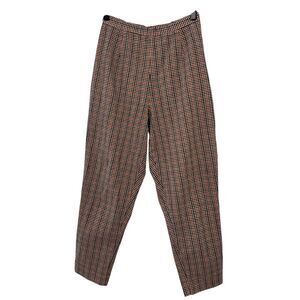 Vintage Express Capri Pants Size S High Rise Plaid Knickerbockers Crop Crinkled